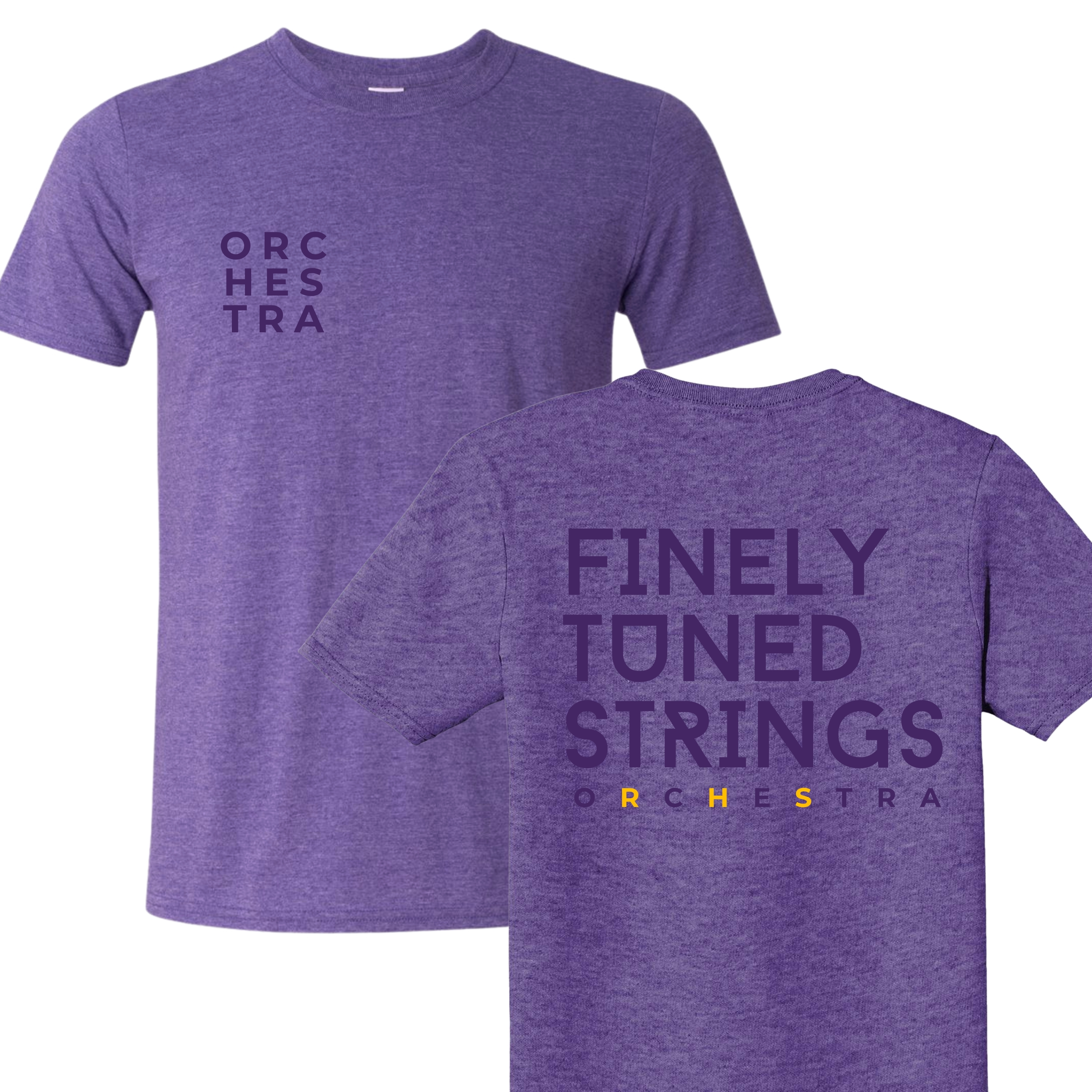 4 String Instruments Labeled Finely Tuned Short Sleeve - Heather Purple - RICHARDSON HIGH SCHOOL ...
