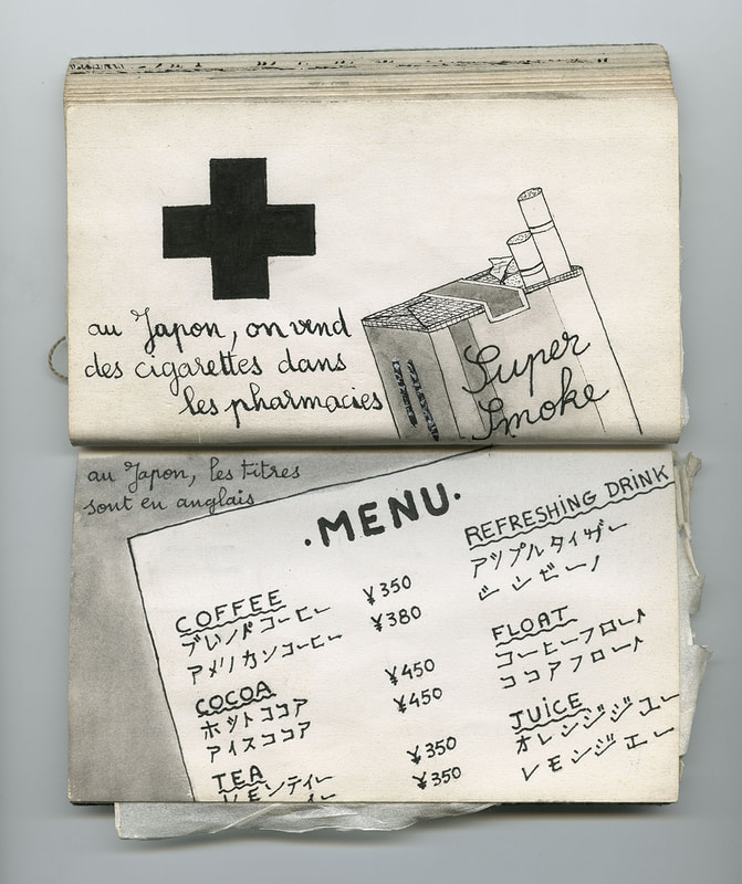 In Japan, cigarettes are sold in pharmacies. 

In Japan, menu titles are in English. 