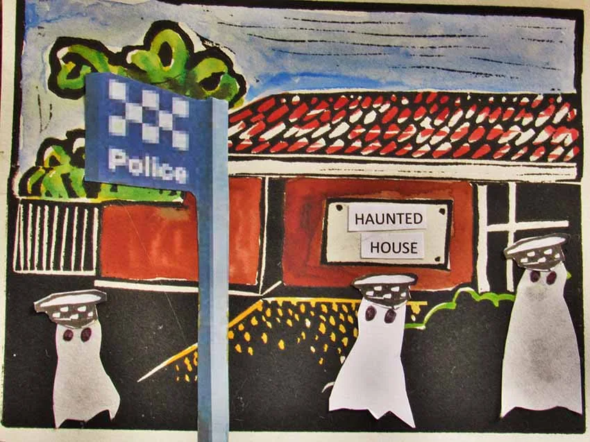 Cowes police station closes. Cartoon by Natasha Williams-Novak
