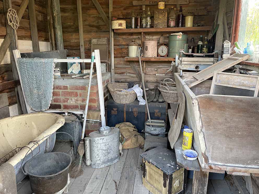 Display washhouse in miner’s cottage at State Coal Mine Heritage Area. Photo: Linda Cuttriss, 2026