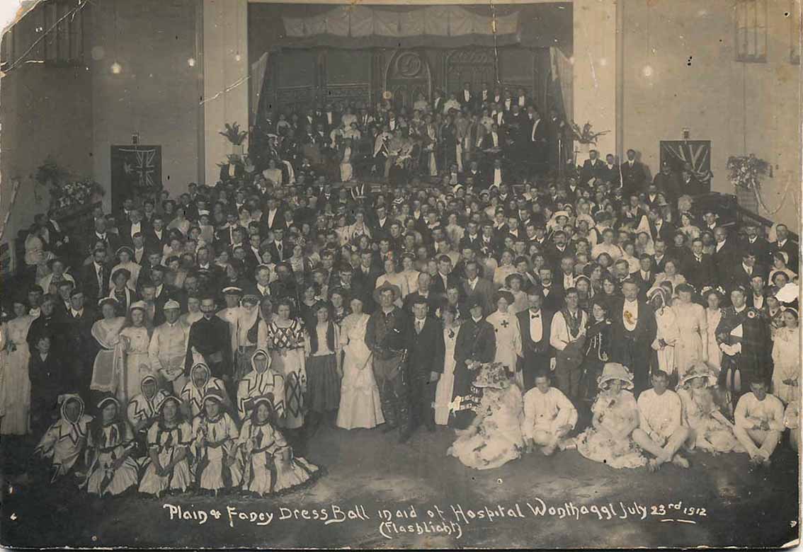 1912 Hospital Ball at the Soldiers Theatre, Wonthaggi, which became the Plaza Theatre. Photo: W&DHS Picture
