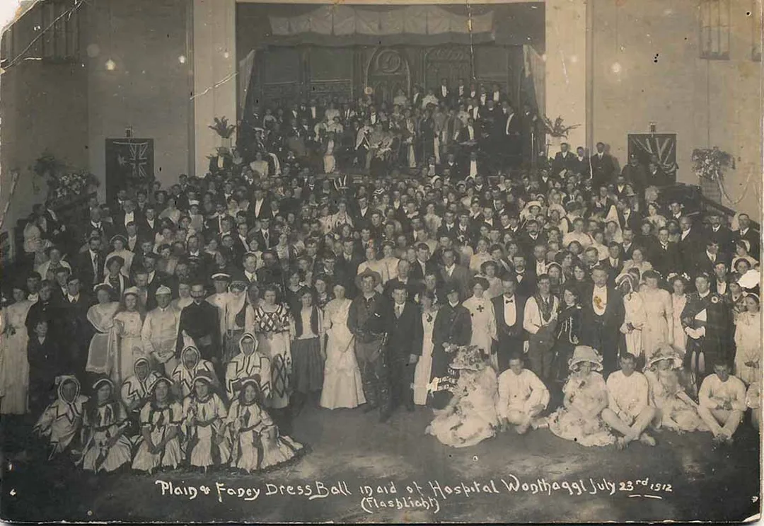 1912 Hospital Ball at the Soldiers Theatre, Wonthaggi, which became the Plaza Theatre. Photo: W&DHS Picture