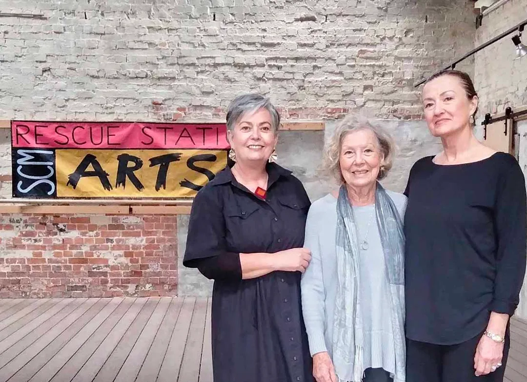 Miranda Donald, Wendy Crellin and Sally Lewer Ahern at the Rescue Station Arts Centre