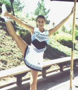Lee Leigh (Lili) demonstrating a cheerleader's standing split