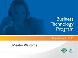 Title page of substitute SCORE mentor slides section of Business Technology Program PowerPoint presentation