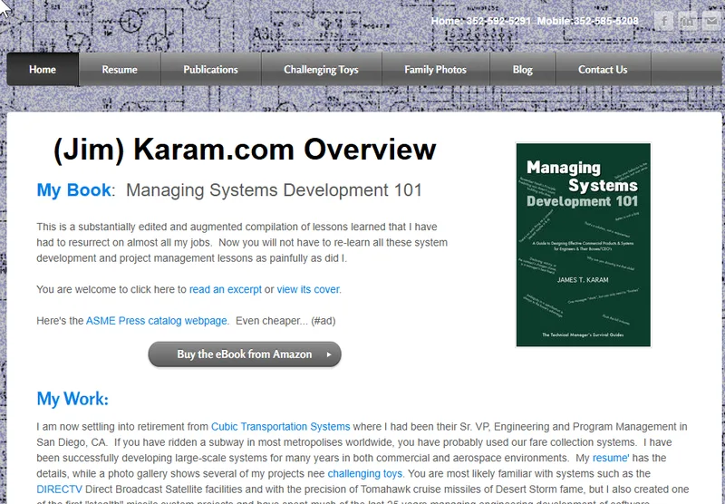 www.karam.com Home Page screengrab