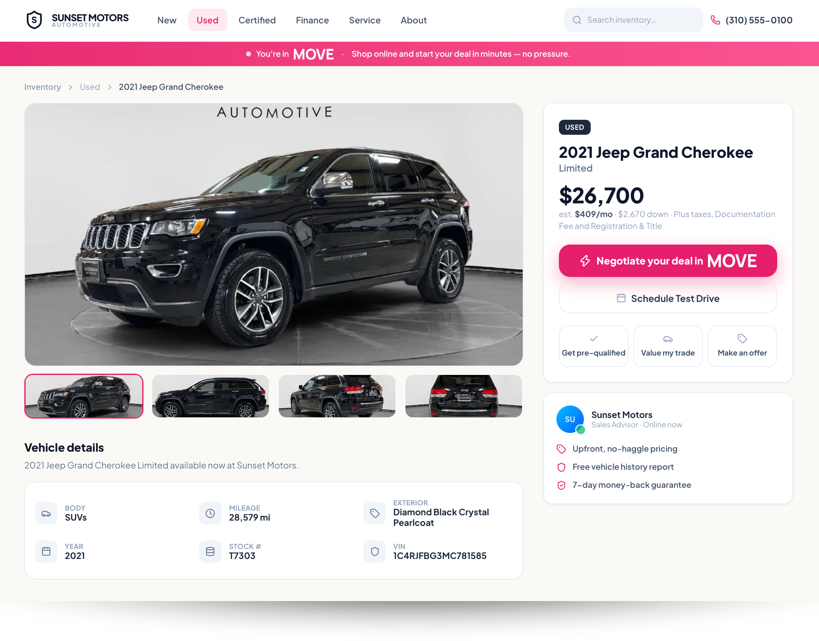 MOVE Vehicle Screen