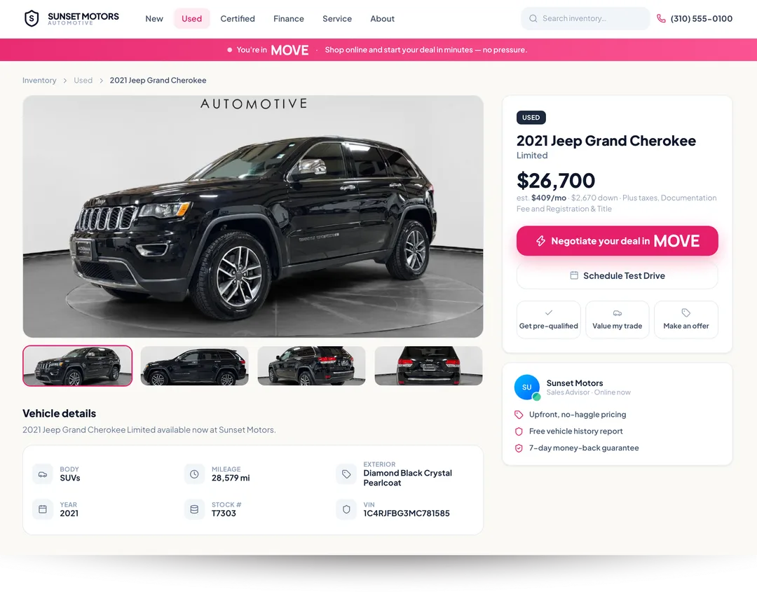 MOVE Vehicle Screen