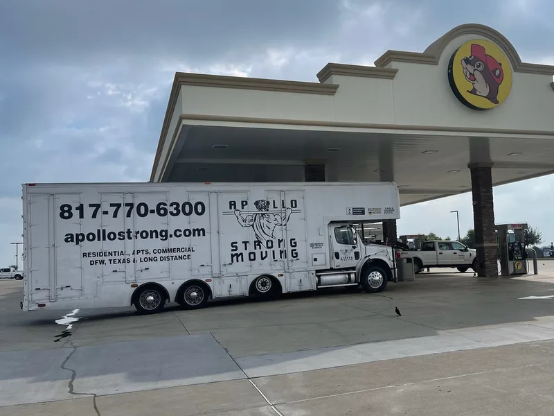 Nationwide cross country movers in Arlington TX stopped for diesel at Buc-ee's for a long distance move.