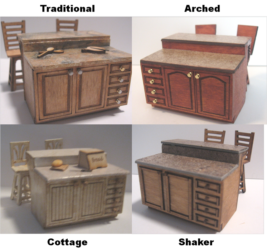 Kitchen Islands in Dollhouse Miniature
