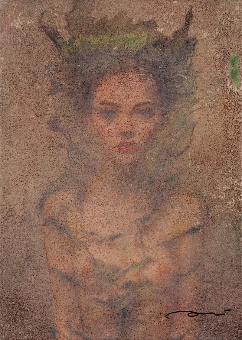 1916 LA PETITE FORÊT  46x33 cm