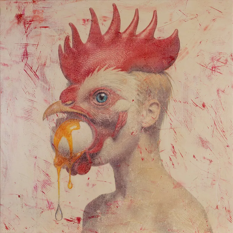 1950 THE KING OF CHICKENS  85x85cm