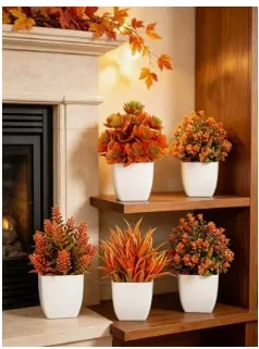 Autumn Artificial Potted Plants 2026 (4 pots)- 5% Cash back