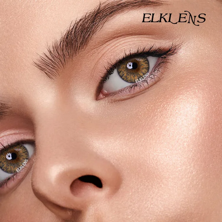 ELKLENS HAZEL BROWN PRESCRIPTION COLORED CONTACT LENSES