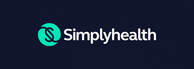 Simplyhealth logo with green logo on black background