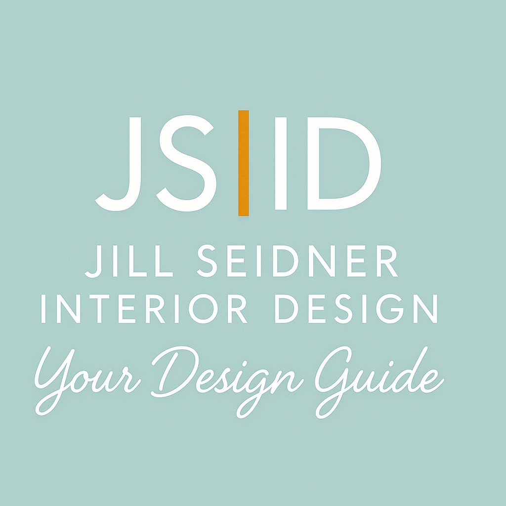 Jill Seidner Interior Design and Your Design Guide logo on a soft teal background