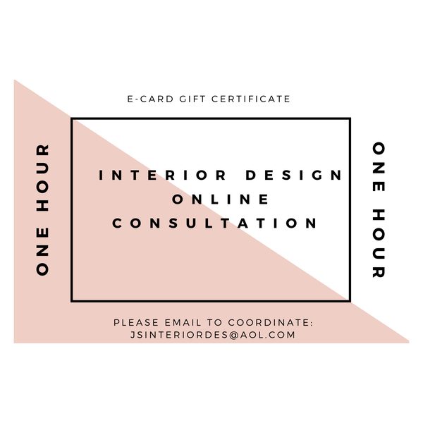 Gift card for a one-hour online interior design consultation by Jill Seidner Interior Design