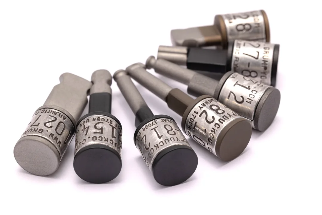 Grumpy Duck Co. custom titanium banded bolt handles for semi-auto shotguns machined in Belleville, PA.