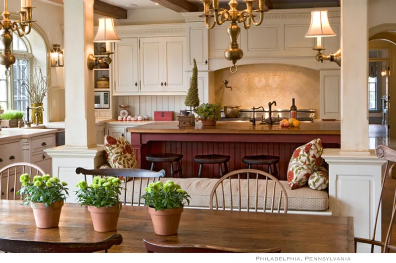 Artist Jamie Santaniello. Philadelphia, Pennsylvania / Kitchen backsplash behind stove-  Hand Carved Jerusalem Stone Slab  "Morning Call" in ochre stain from the Santa Margarita Collection by artist Jamie Santaniello 
jamiesantaniello.com
Copyright©JS2007