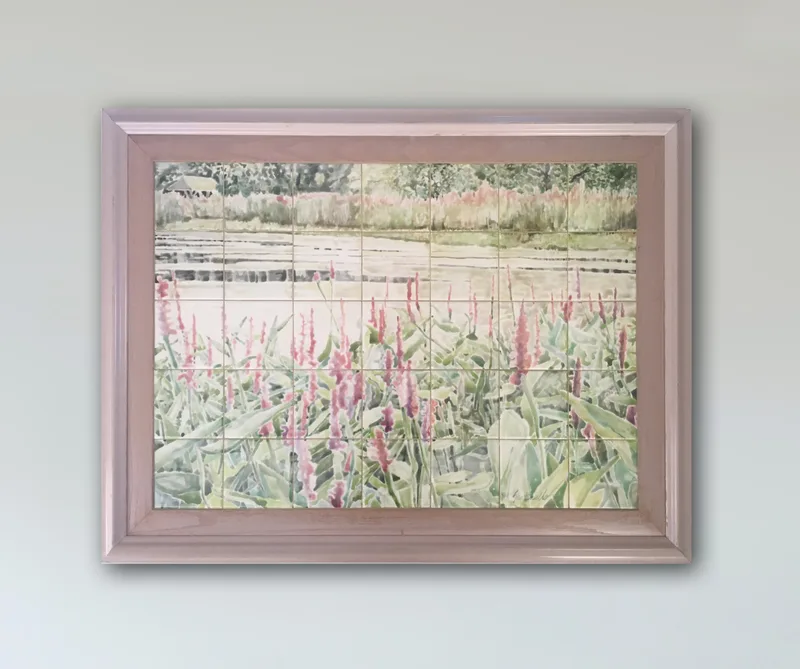 Lily Lake Majolica Framed