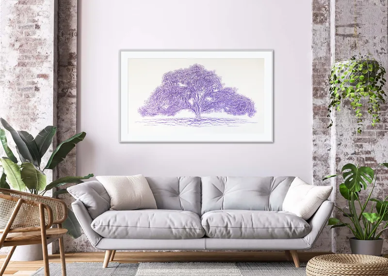 Promised Land Oak Tree - Encaustic Rubbing - Egyptian Violet
