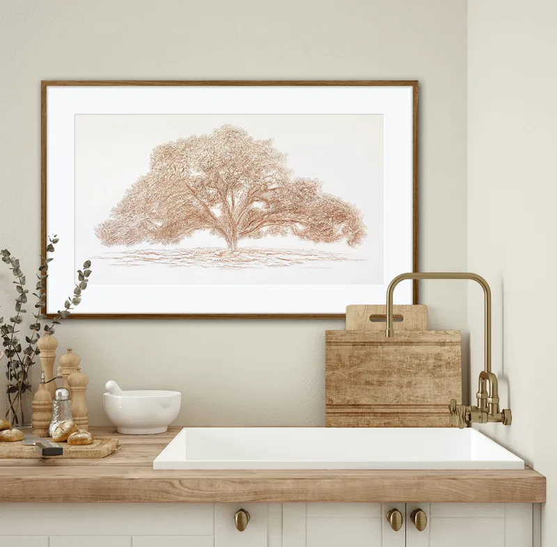Promised Land Oak Tree - Encaustic Rubbing - Burnt Umber