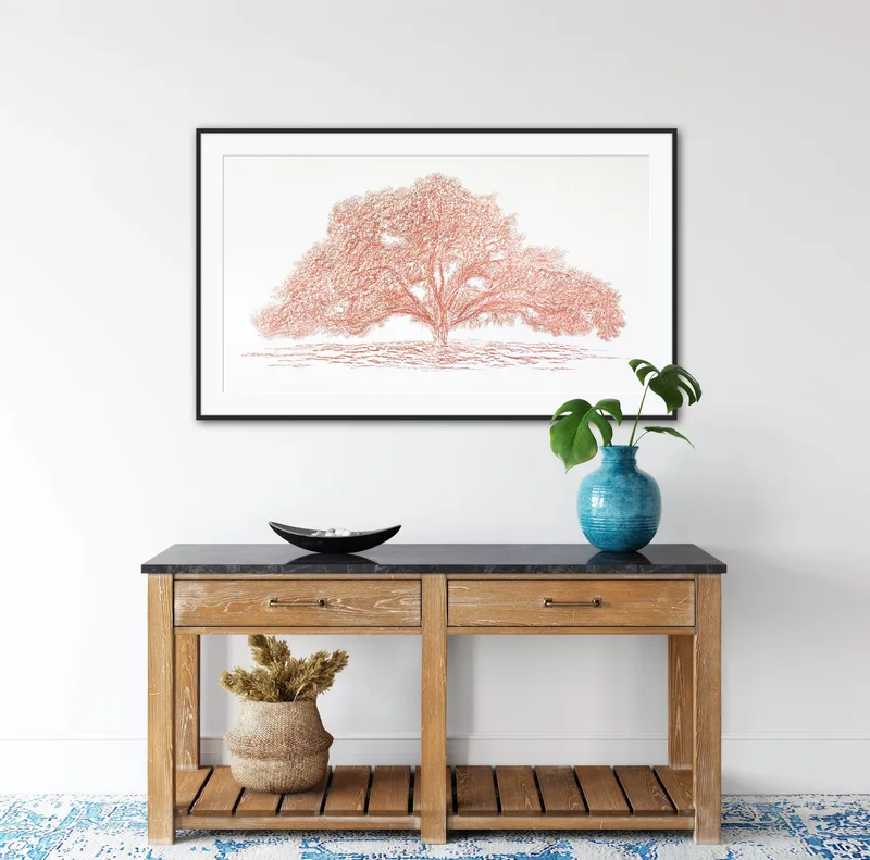 Promised Land Oak Tree - Encaustic Rubbing - Iridescent Copper