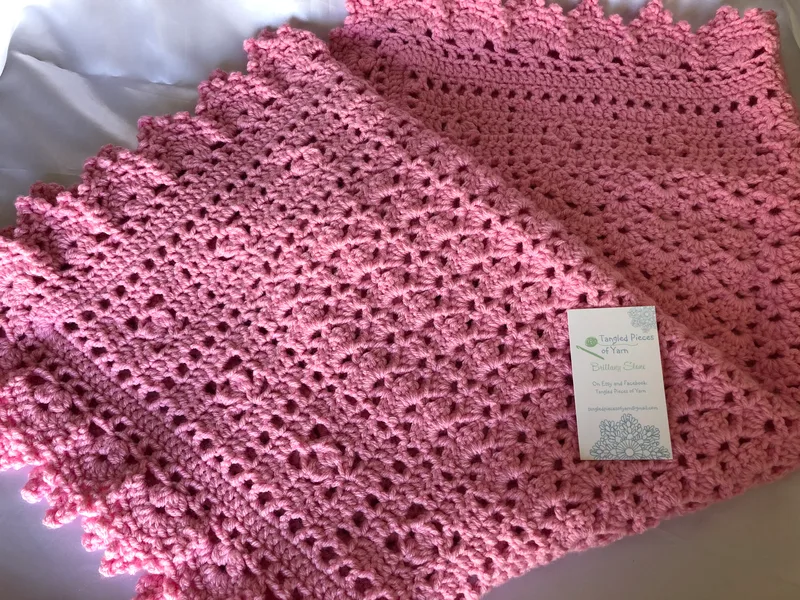 Crochet Baby Blanket - Sweet Dreams - Pink
