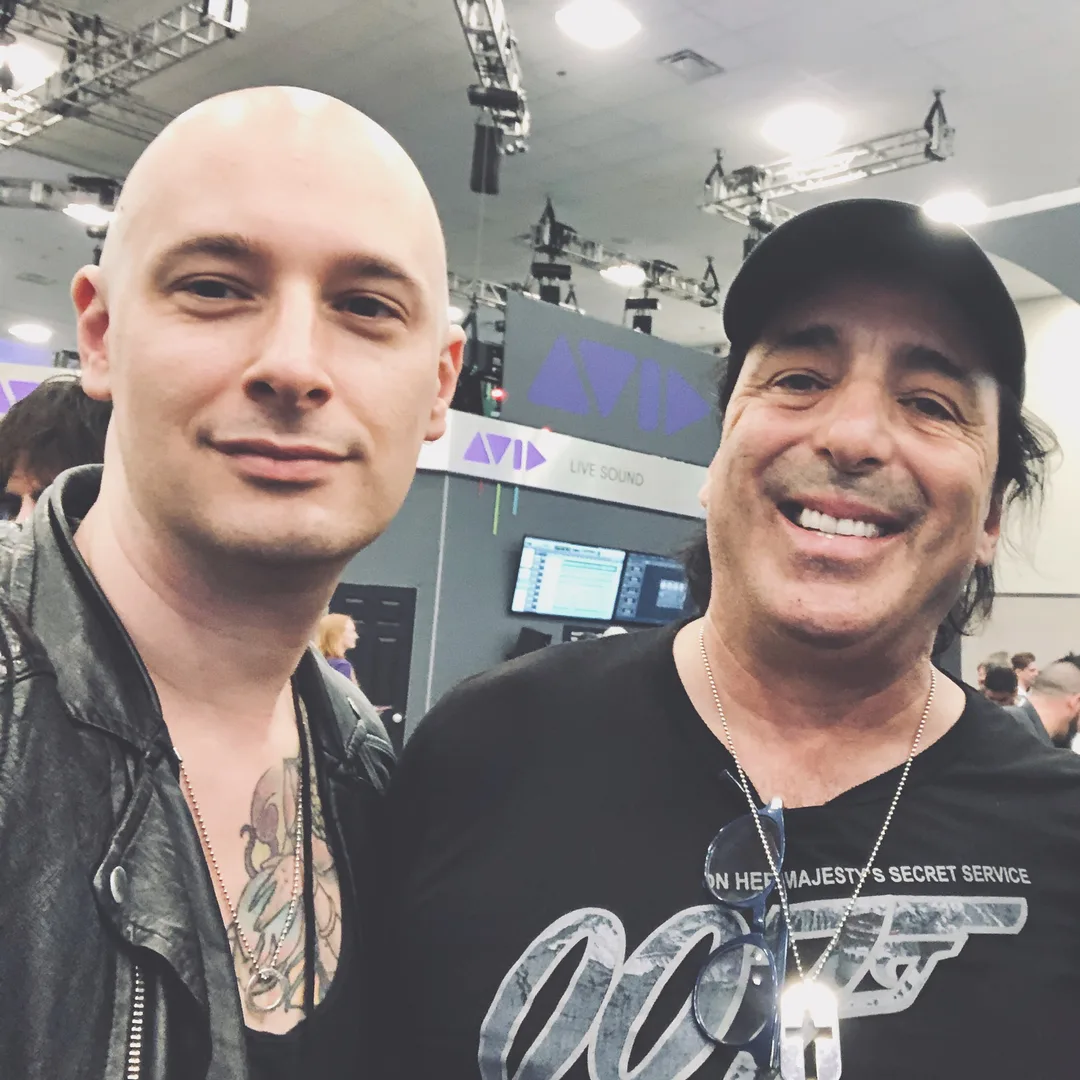 Alex Millar with Chris Lord-Alge.