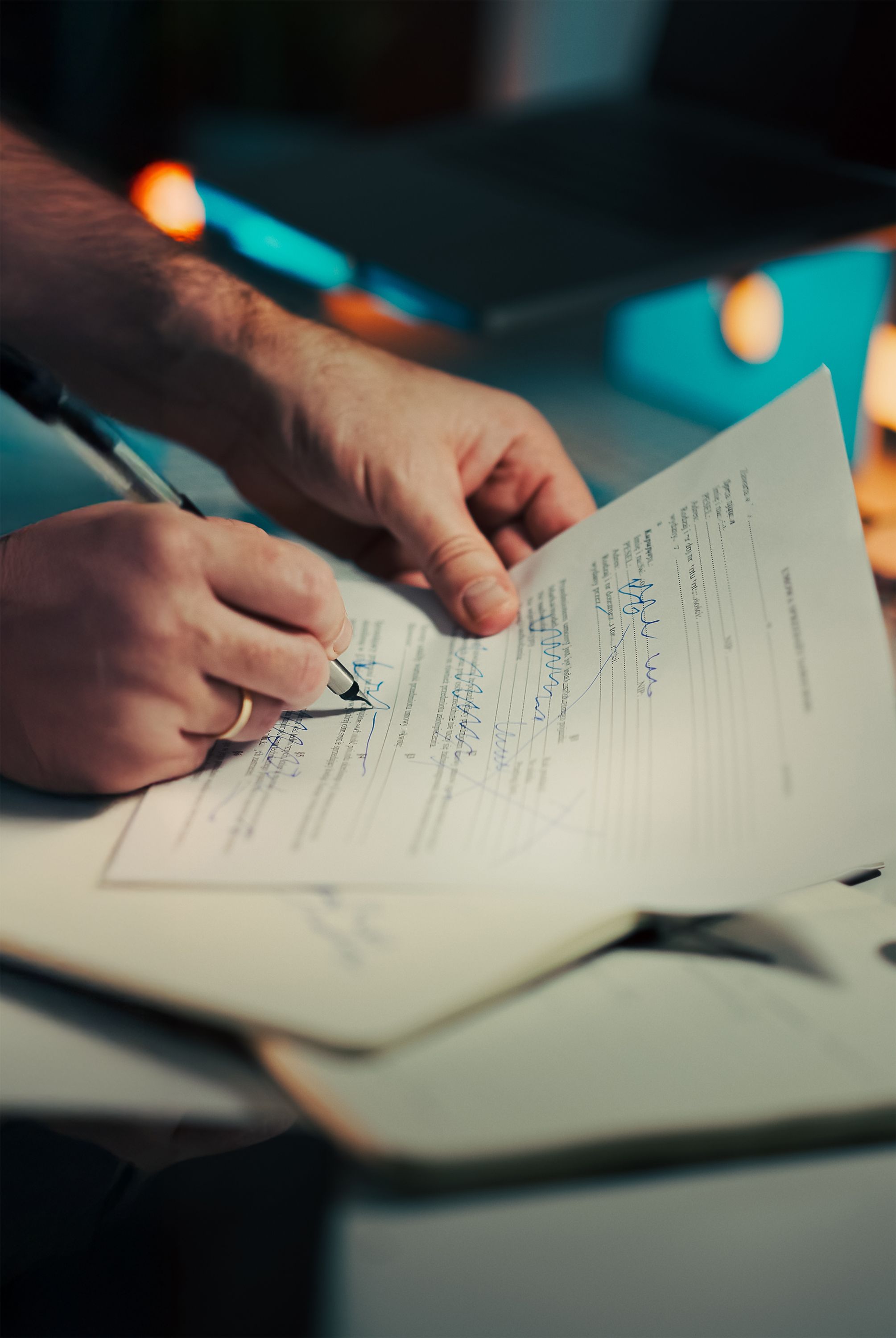 Editor reviewing and proofreading manuscript pages