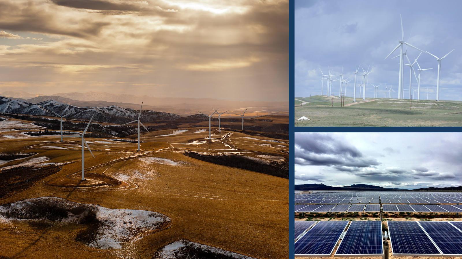 Representative utility-scale wind and solar projects illustrating renewable-energy development and operational experience.