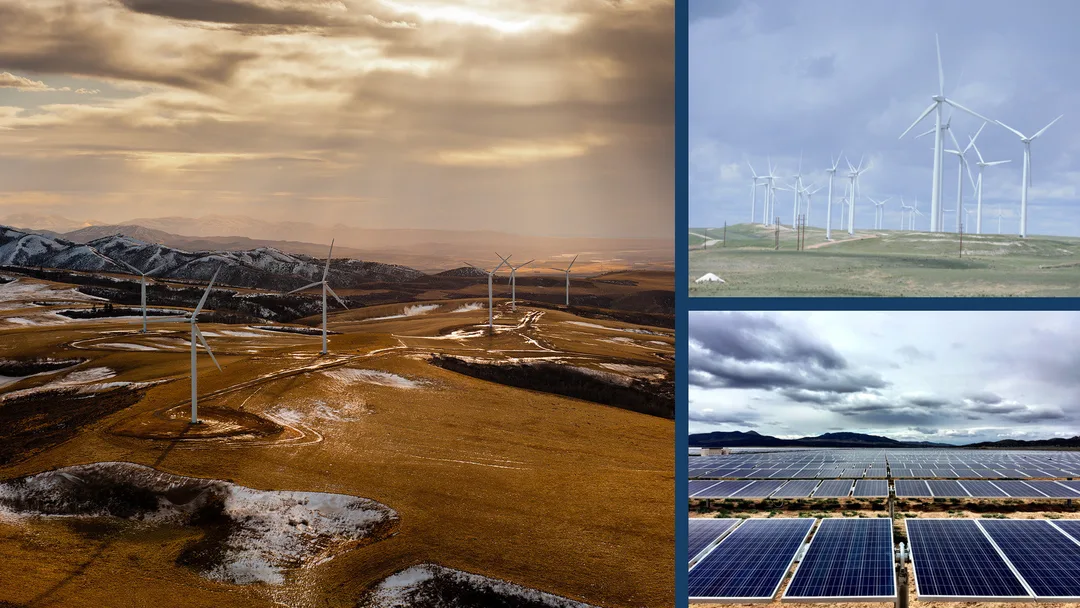 Representative utility-scale wind and solar projects illustrating renewable-energy development and operational experience.