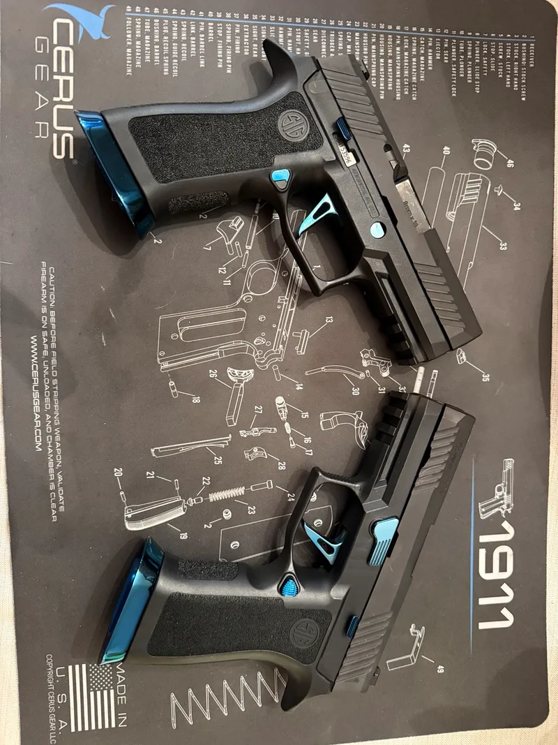 Sig P320s — The Evil Twins (Before Cerakote, detail)