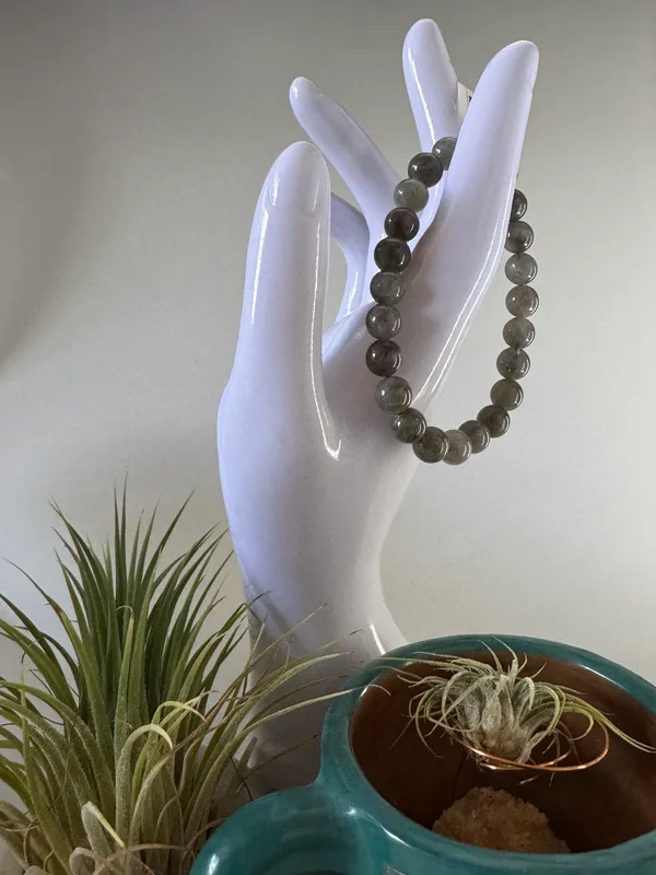 Natural Labradorite Beaded Bracelet 8mm
