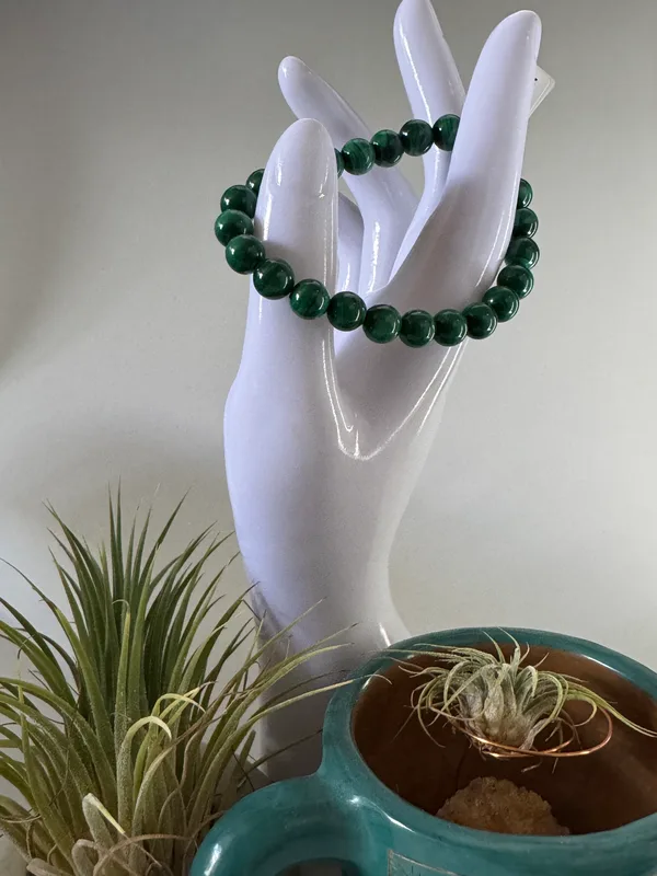 Natural Malachite Beaded Bracelet 8mm