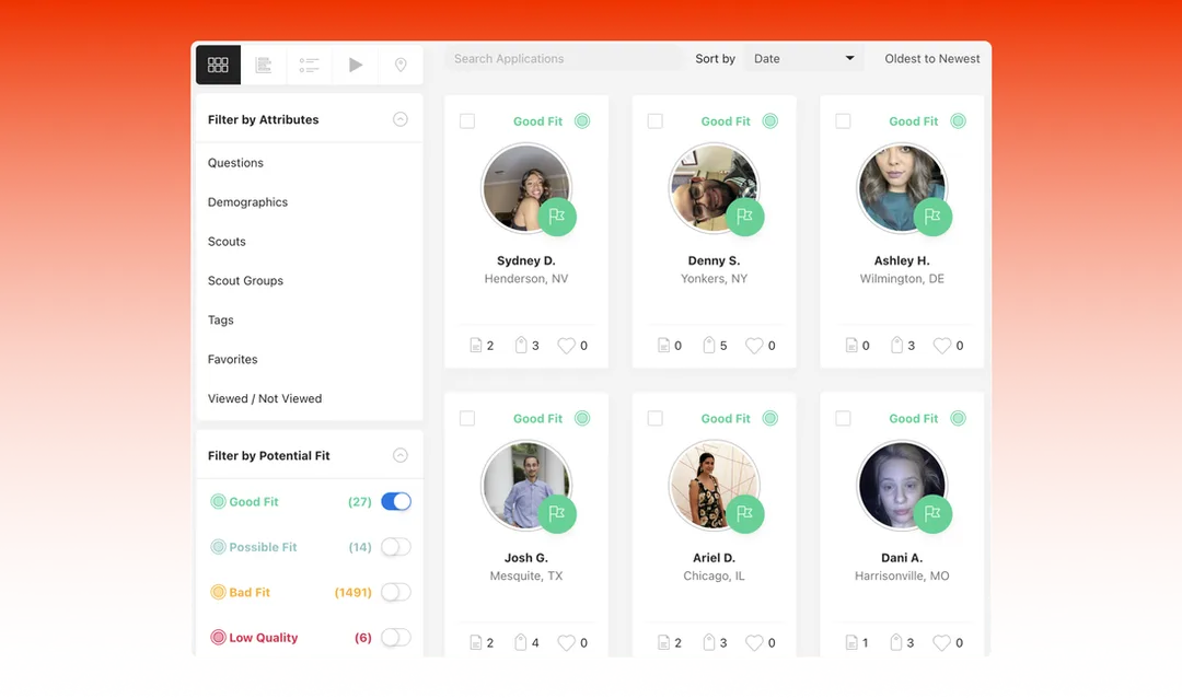 Screenshot of participants in dscout, a qualitative research platform