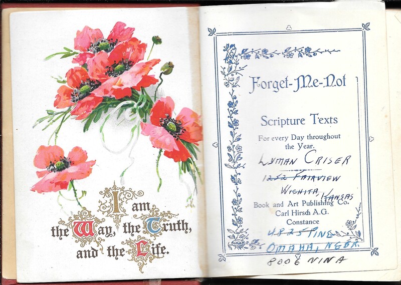 Lyman's Little Forget-Me-Not Book - Inside Cover