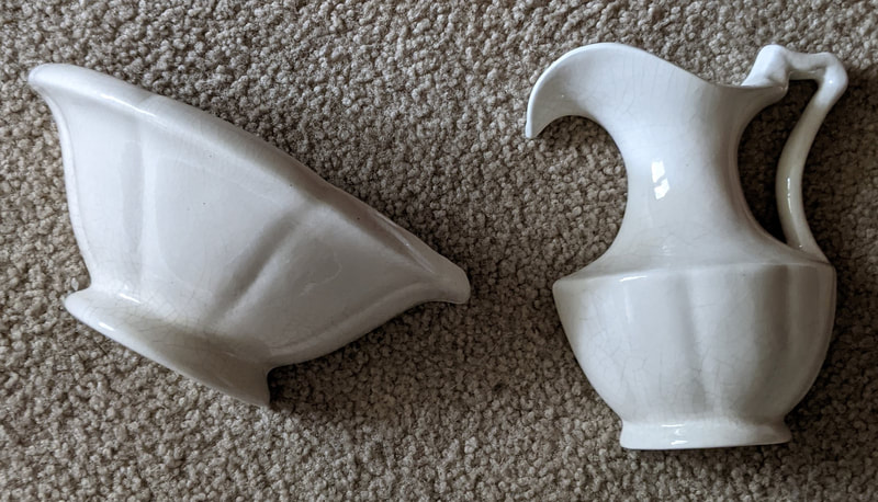White Bowl & Pitcher Wall Hangings (2 pc)
