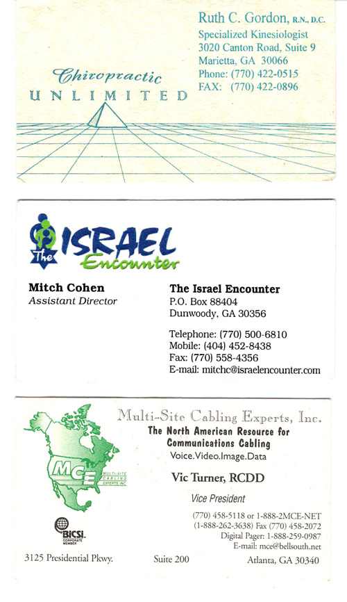 Business cards with designed logos