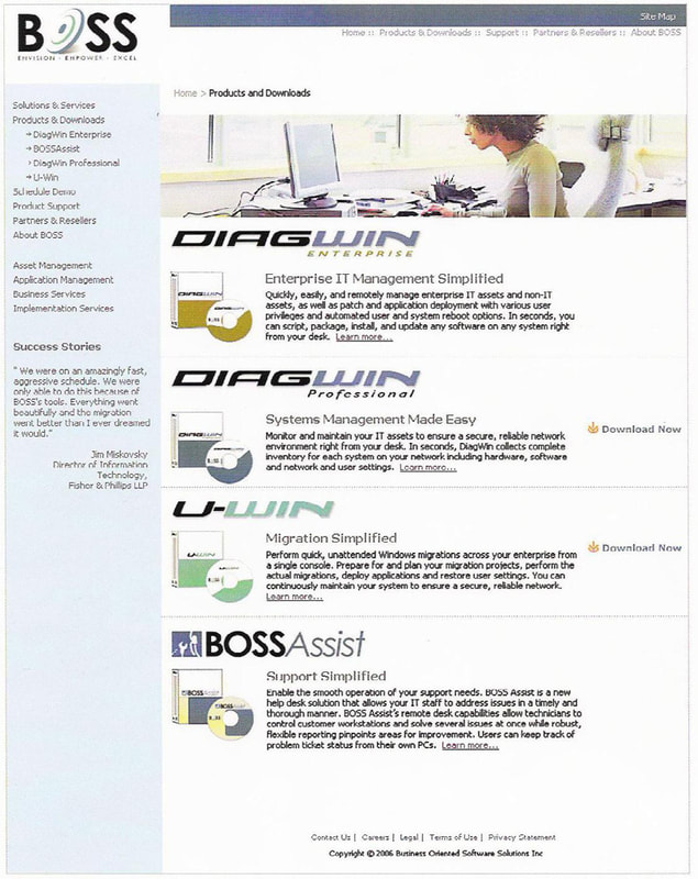 BOSS online display (includes package suite  design)