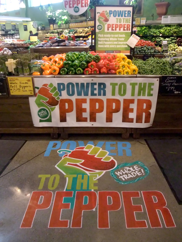 Whole Foods Produce floor chalk