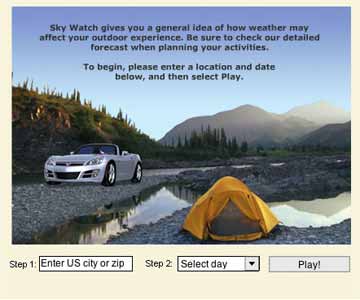 The Weather Channel, car added to Flash animation for the web