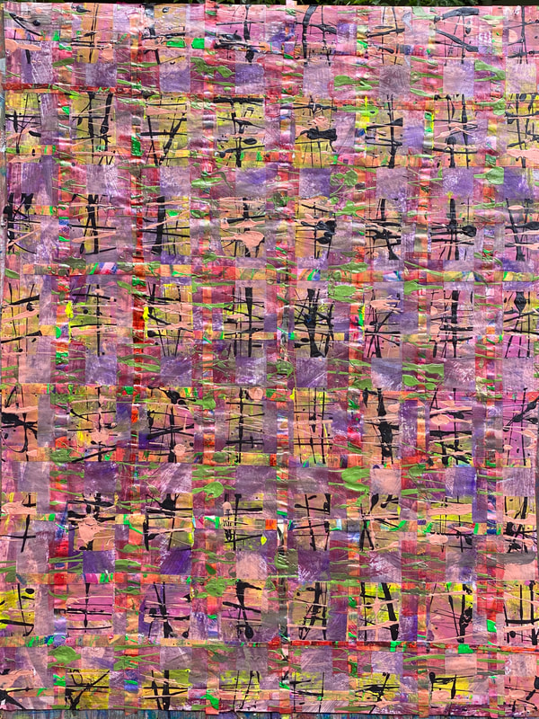 Painting, Acrylic on Paper, 3.5' x 4.5'.  Photographed June 2020.  Collection of Joan Forsythe-Meagher.
