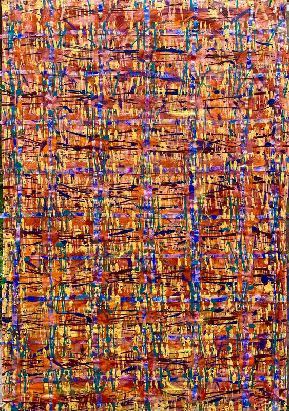 Painting, Acrylic on Paper, 3.5' x 4.5'.  Photographed June 2020.  Collection of Joan Forsythe-Meagher.