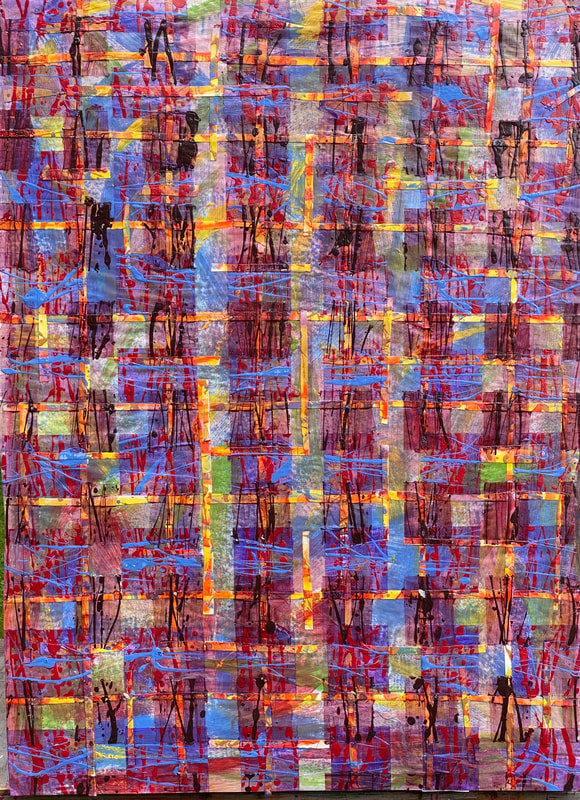 Painting, Acrylic on Paper, 3.5' x 4.5'.  Photographed June 2020.  Collection of Joan Forsythe-Meagher.