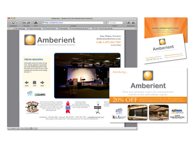 Amberient identity package including website mockup