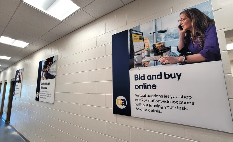 CarMax Auction facility wall fabric frames