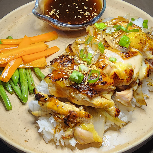 Teriyaki con Pollo asado