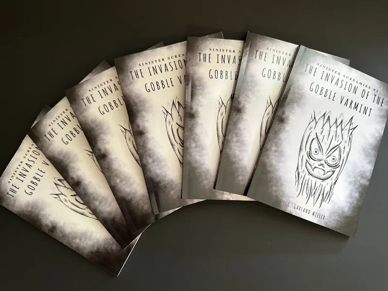 A stack of many The Invasion of the Gobble Varmint chapter books