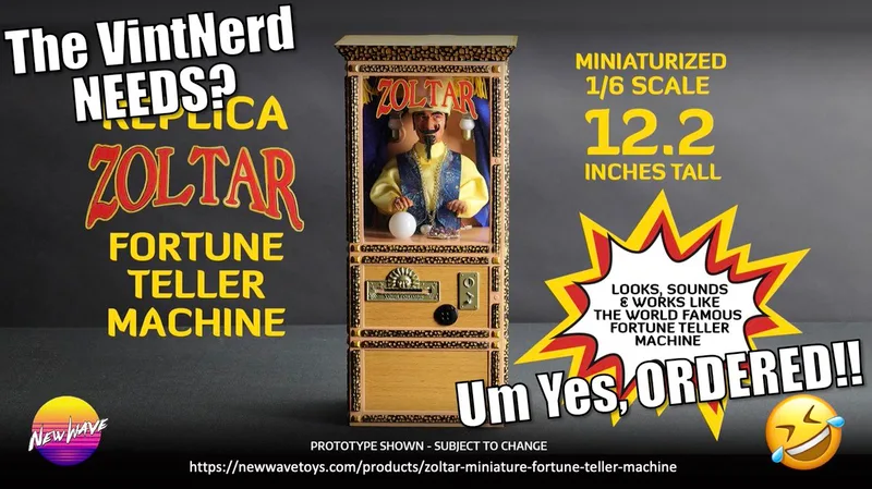 New Wave Toys latest announcement. How could I Not preorder Zoltar?! □

#NewWaveToys #Zoltar #FortuneTeller #Arcade #VintageComputing #RetroComputers #RetroGaming #TheVintNerd